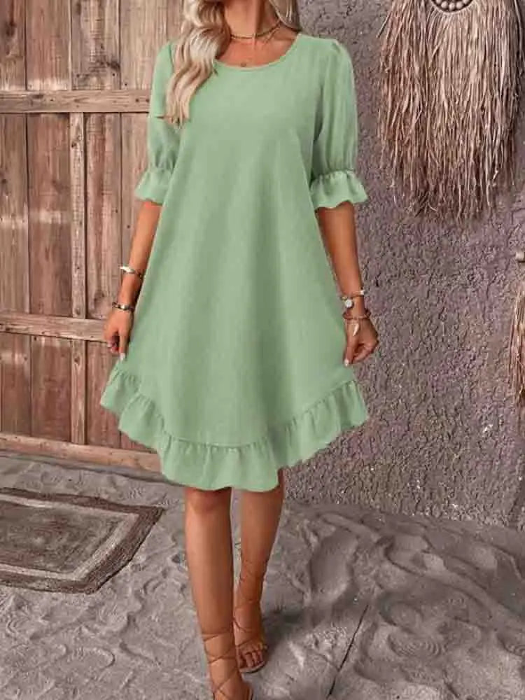 Stylish Mini Dress for Women with Elbow Sleeve