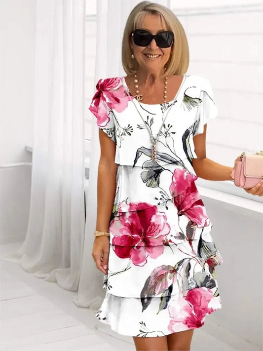 Effortless Mini Dress for Women with Round Neck
