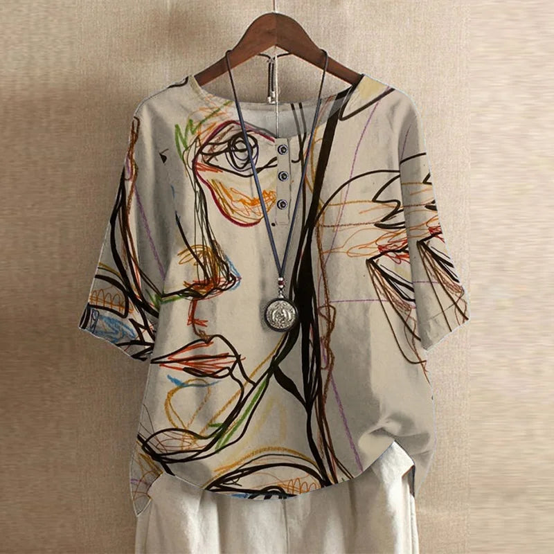 Stylish Floral Blouse for Women with Retro Casual Vintage Style