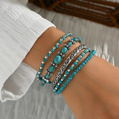Elegant Bracelet for Women with Boho Turquoise Design