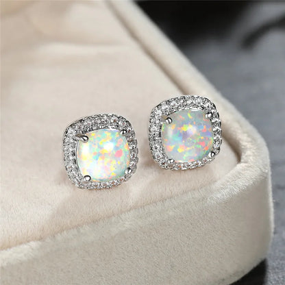 Elegant Earrings for Women with White Fire Design
