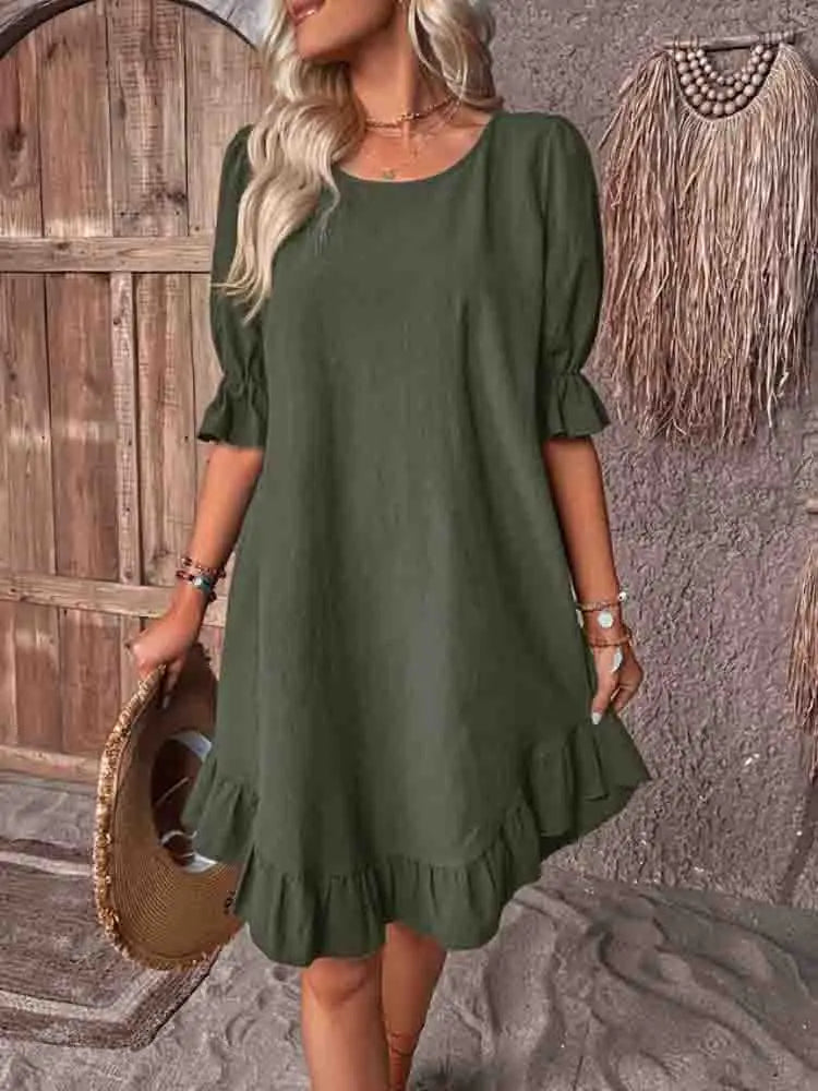 Stylish Mini Dress for Women with Elbow Sleeve