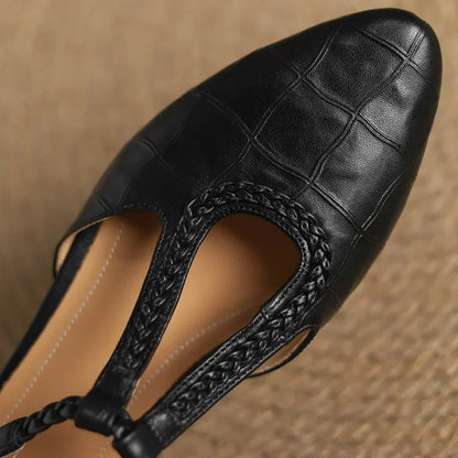 Comfortable Shoes for Women with Buckle T Strap Style
