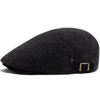 Stylish Cap for Men with Vintage Herringbone Design