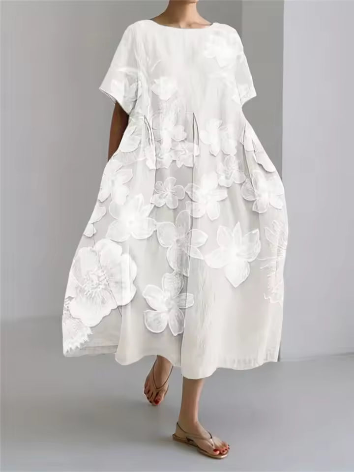 Elegant Dress for Women with Round Neck