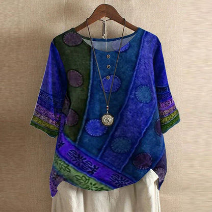 Stylish Floral Blouse for Women with Retro Casual Vintage Style