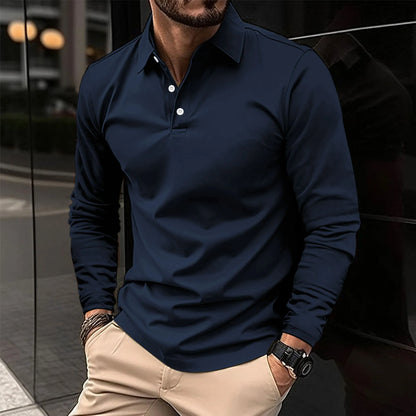 Comfortable Polo Shirt for Men with Long Sleeve