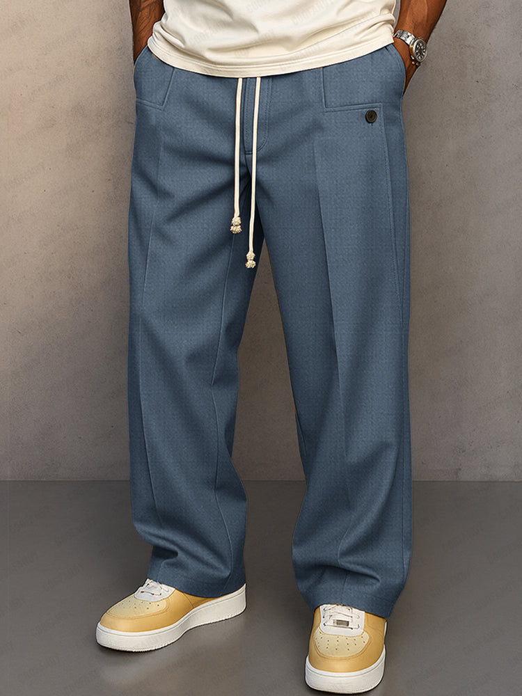 Classic Pants for Men with Drawstring Casual Style