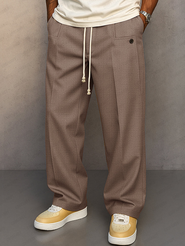Classic Pants for Men with Drawstring Casual Style