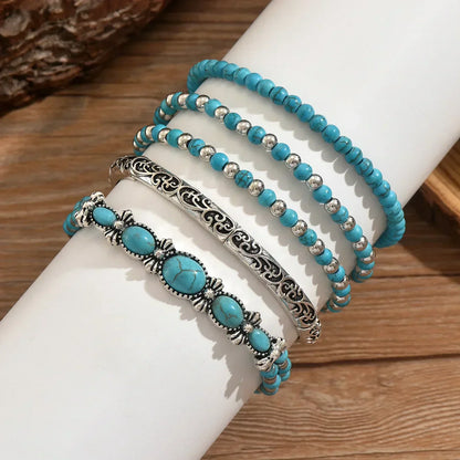 Elegant Bracelet for Women with Boho Turquoise Design