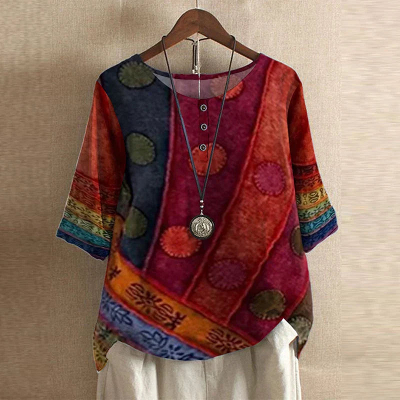 Stylish Floral Blouse for Women with Retro Casual Vintage Style