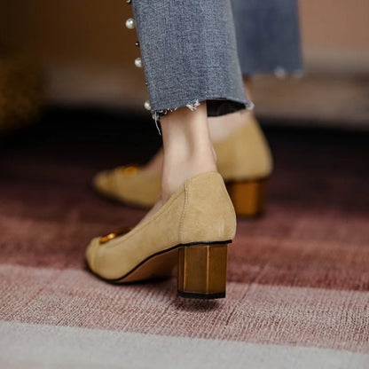 Stylish Heels for Women with Buckle Orthopedic Cushioned Style