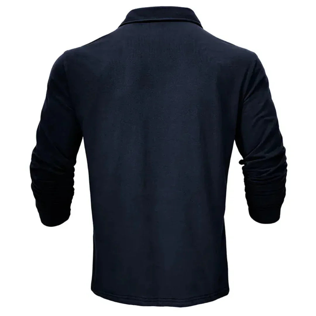 Effortless Polo Shirt for Men with Collared Long Sleeve