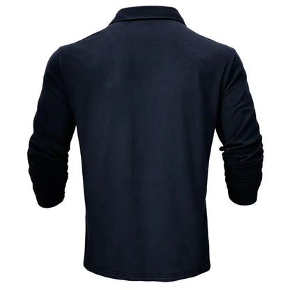 Effortless Polo Shirt for Men with Collared Long Sleeve