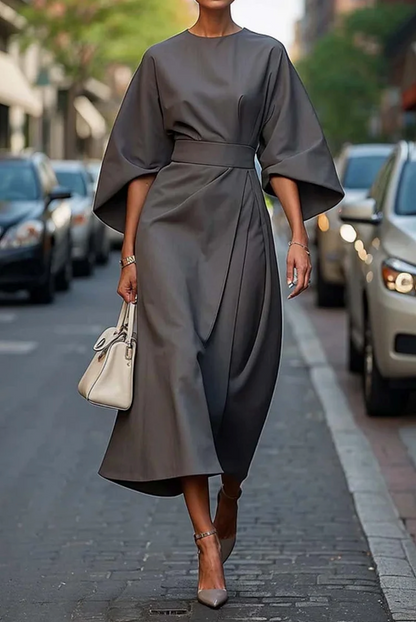 Effortless Mini Dress for Women with Lantern Sleeve