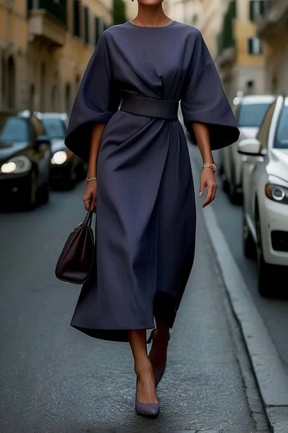 Effortless Mini Dress for Women with Lantern Sleeve