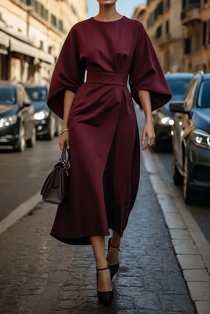 Effortless Mini Dress for Women with Lantern Sleeve