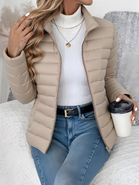Elegant Jacket for Women with Stand Collar