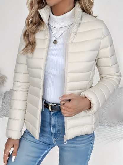 Elegant Jacket for Women with Stand Collar