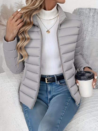 Elegant Jacket for Women with Stand Collar