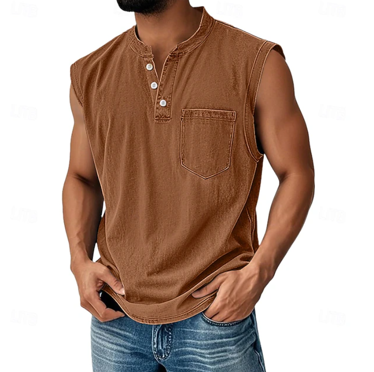 Classic Shirt for Men with Sleeveless Vintage