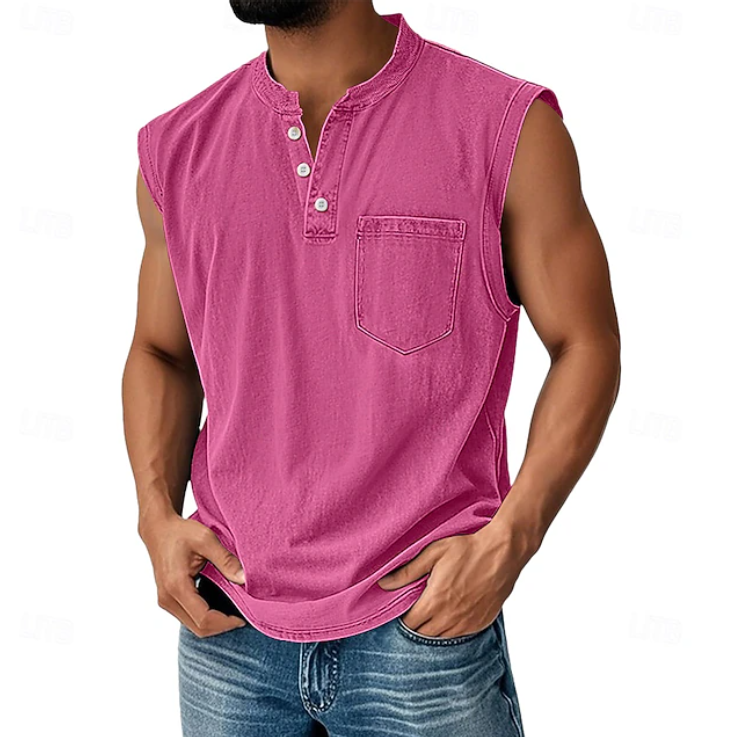 Classic Shirt for Men with Sleeveless Vintage