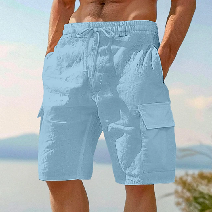 Classic Lace Cargo Shorts for Men with Pockets Casual Style