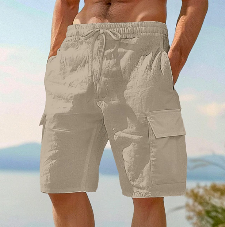 Classic Lace Cargo Shorts for Men with Pockets Casual Style