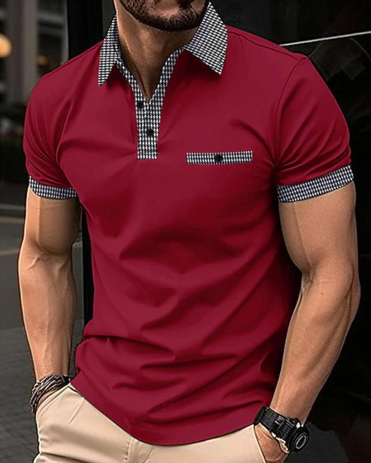 Classic Checkered Polo Shirt for Men