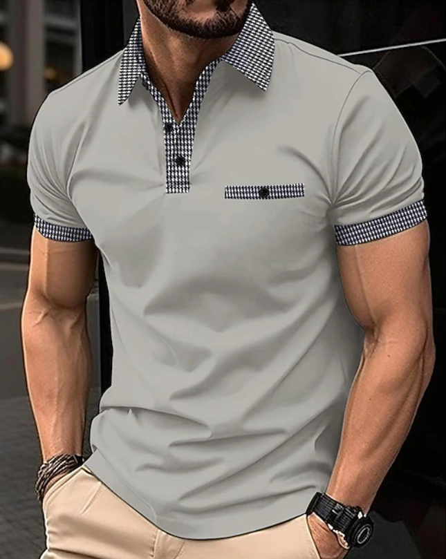 Classic Checkered Polo Shirt for Men