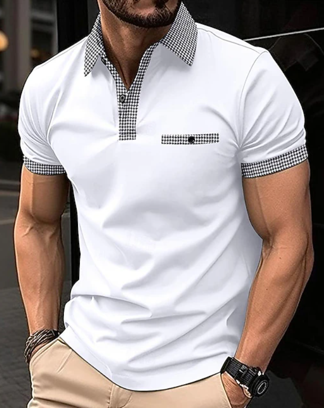 Classic Checkered Polo Shirt for Men