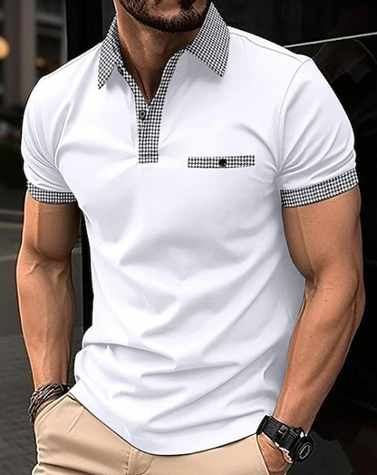 Classic Checkered Polo Shirt for Men