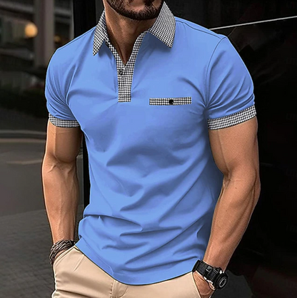 Classic Checkered Polo Shirt for Men