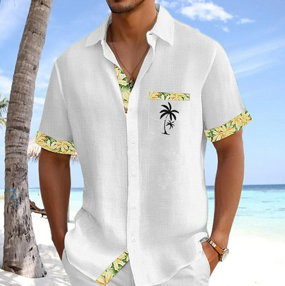 Classic Button Down Shirt for Men with Short Sleeve Pocket
