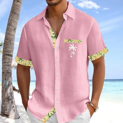 Classic Button Down Shirt for Men with Short Sleeve Pocket