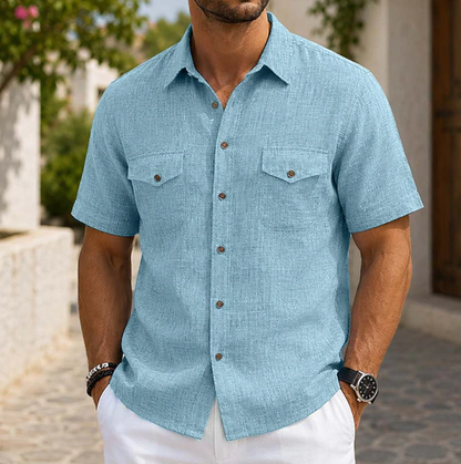 Stylish Button Down Shirt for Men with Short Sleeve