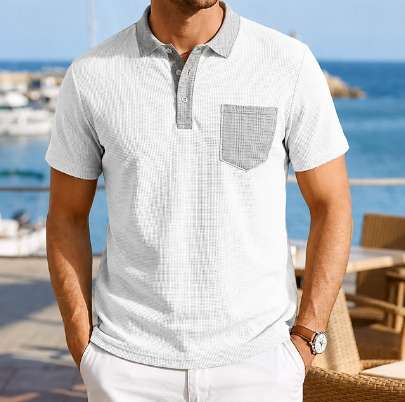 Classic Polo Shirt for Men with Pocket Casual Style