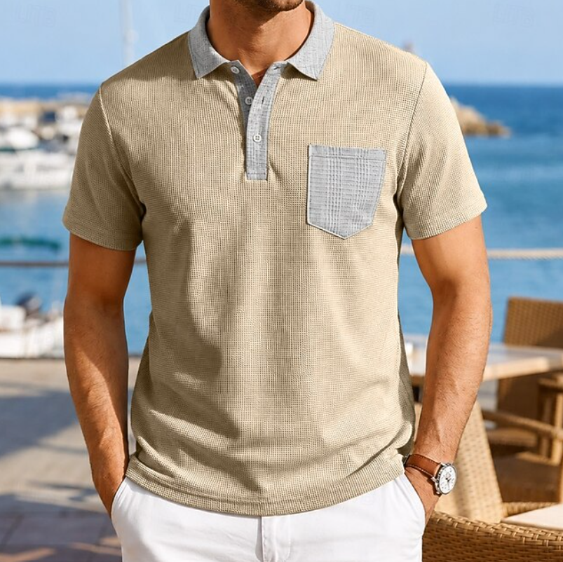 Classic Polo Shirt for Men with Pocket Casual Style
