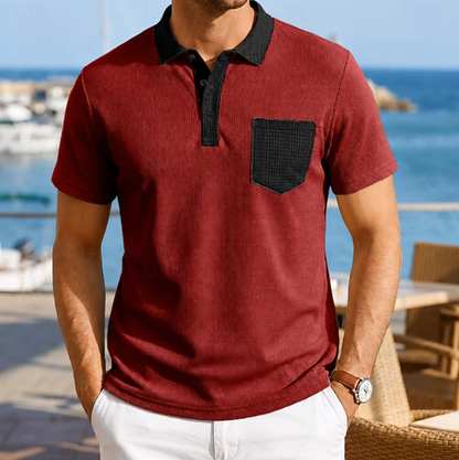 Classic Polo Shirt for Men with Pocket Casual Style
