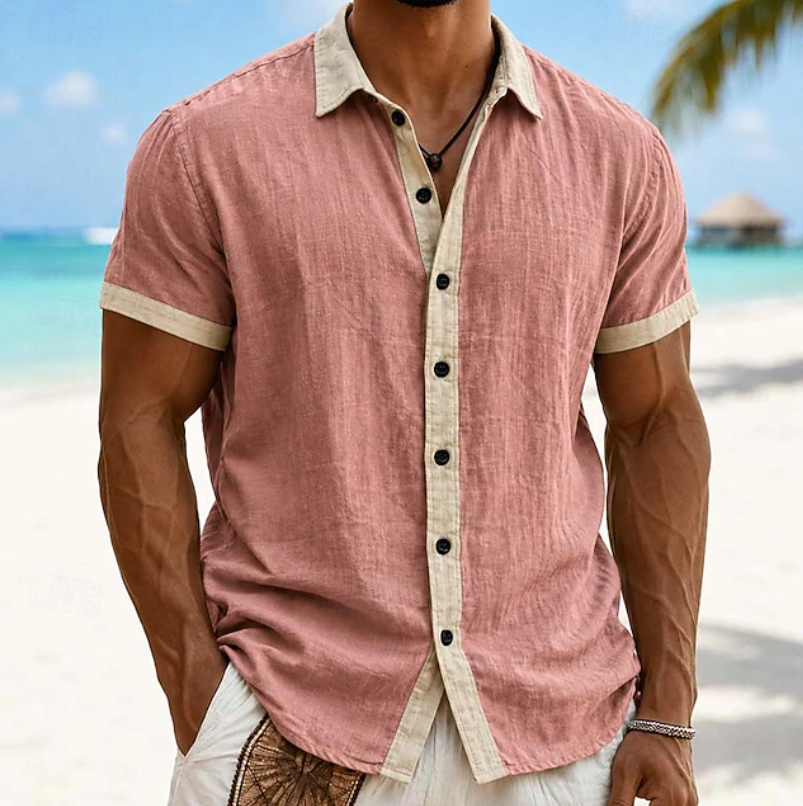 Classic Button Down Shirt for Men with Short Sleeve