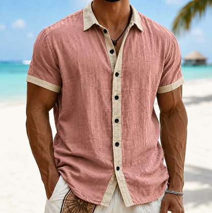 Classic Button Down Shirt for Men with Short Sleeve