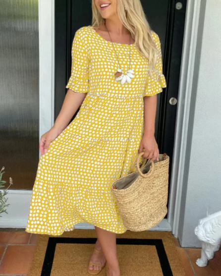 Effortless Midi Dress for Women with Short Sleeve