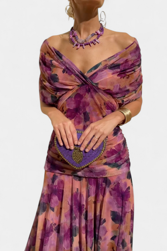 Stylish Floral Mini Dress for Women with Off Shoulder