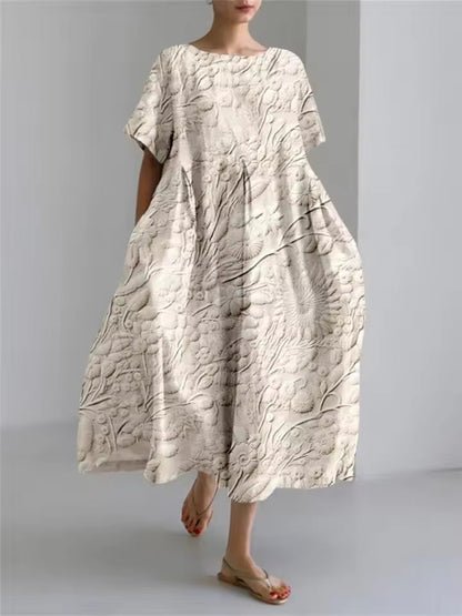 Elegant Dress for Women with Round Neck
