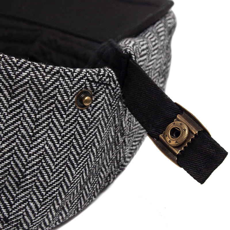 Stylish Cap for Men with Vintage Herringbone Design