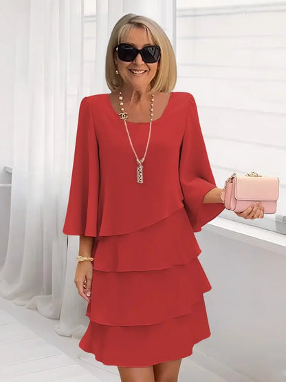 Stylish Mini Dress for Women with Round Neck