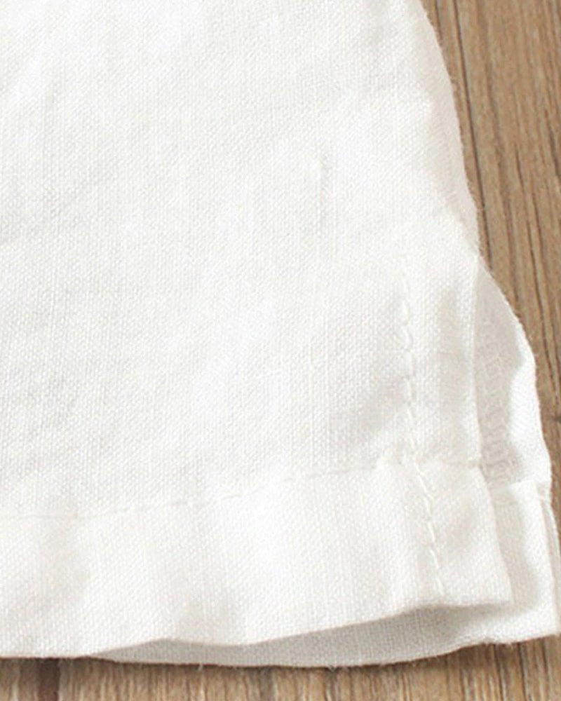 Effortless Linen Blouses for Women with Button Placket Short Sleeve Relaxed Style