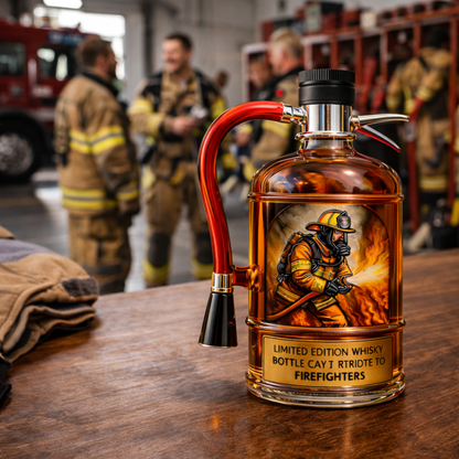 Stylish Whisky Decanter Bottle Gift Set with Fire Extinguisher Design