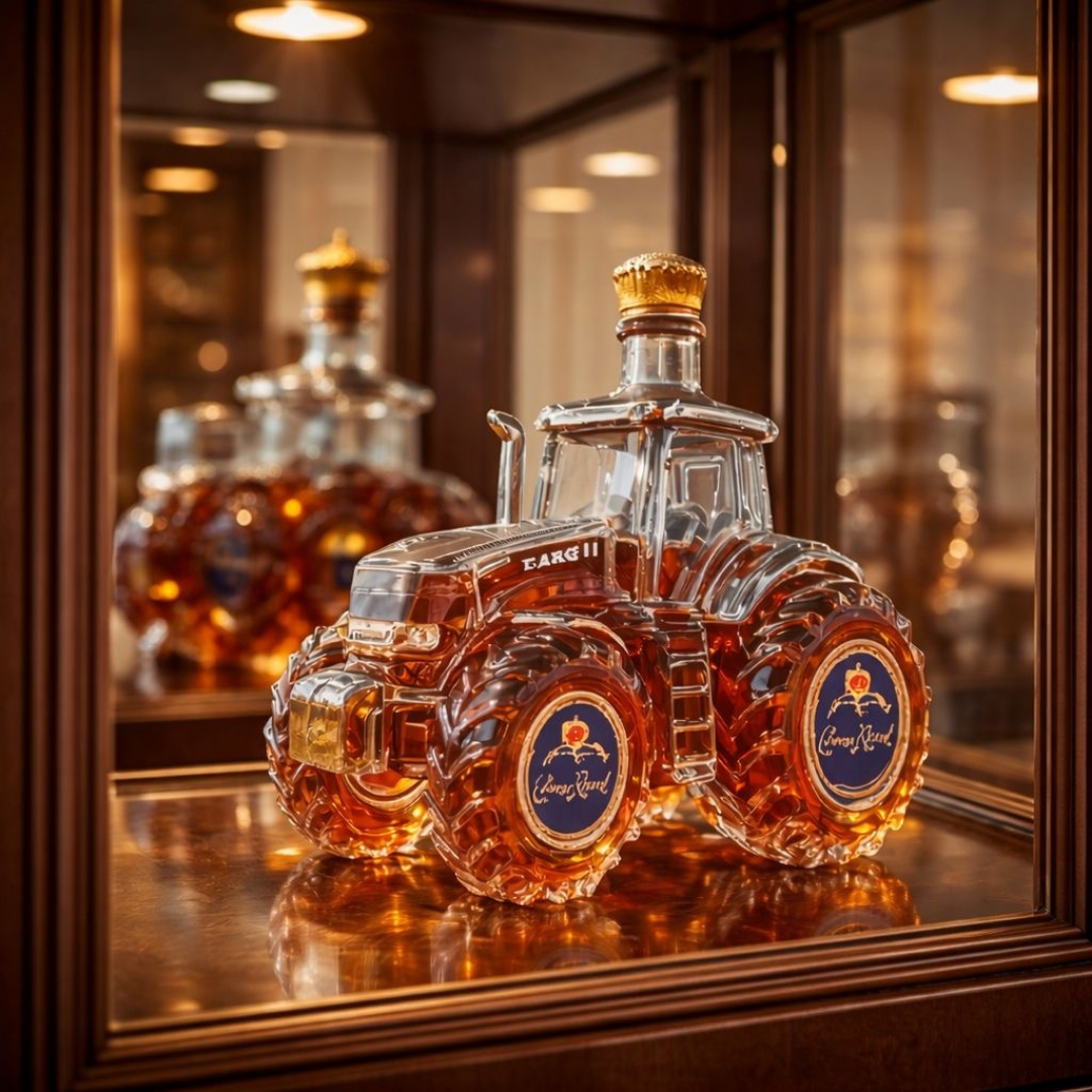 Stylish Whisky Decanter Bottle Gift Set with Special Tractor Design