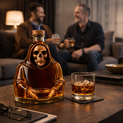 Stylish Whisky Decanter Bottle Gift Set with Death Design